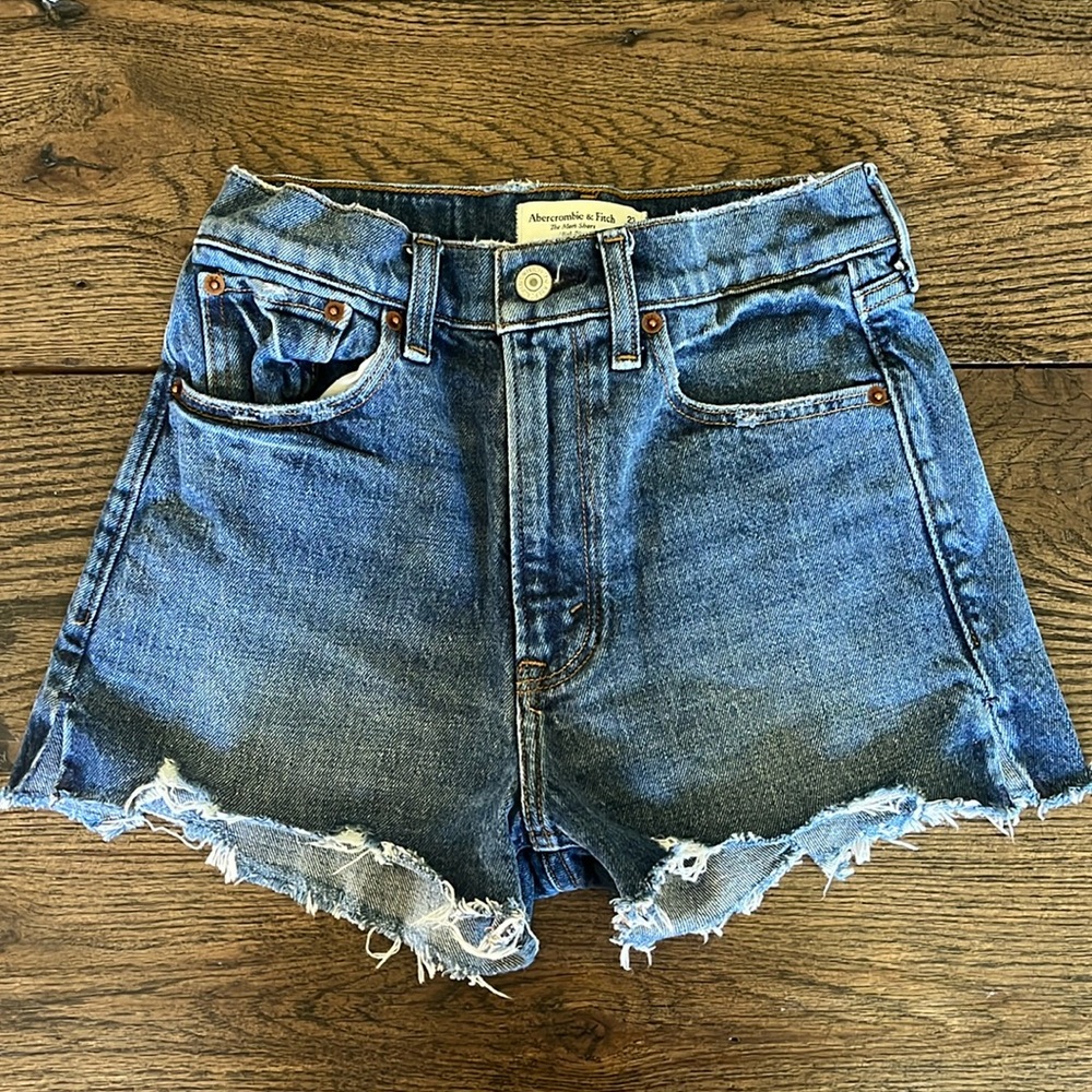Abercrombie high rise denim shorts